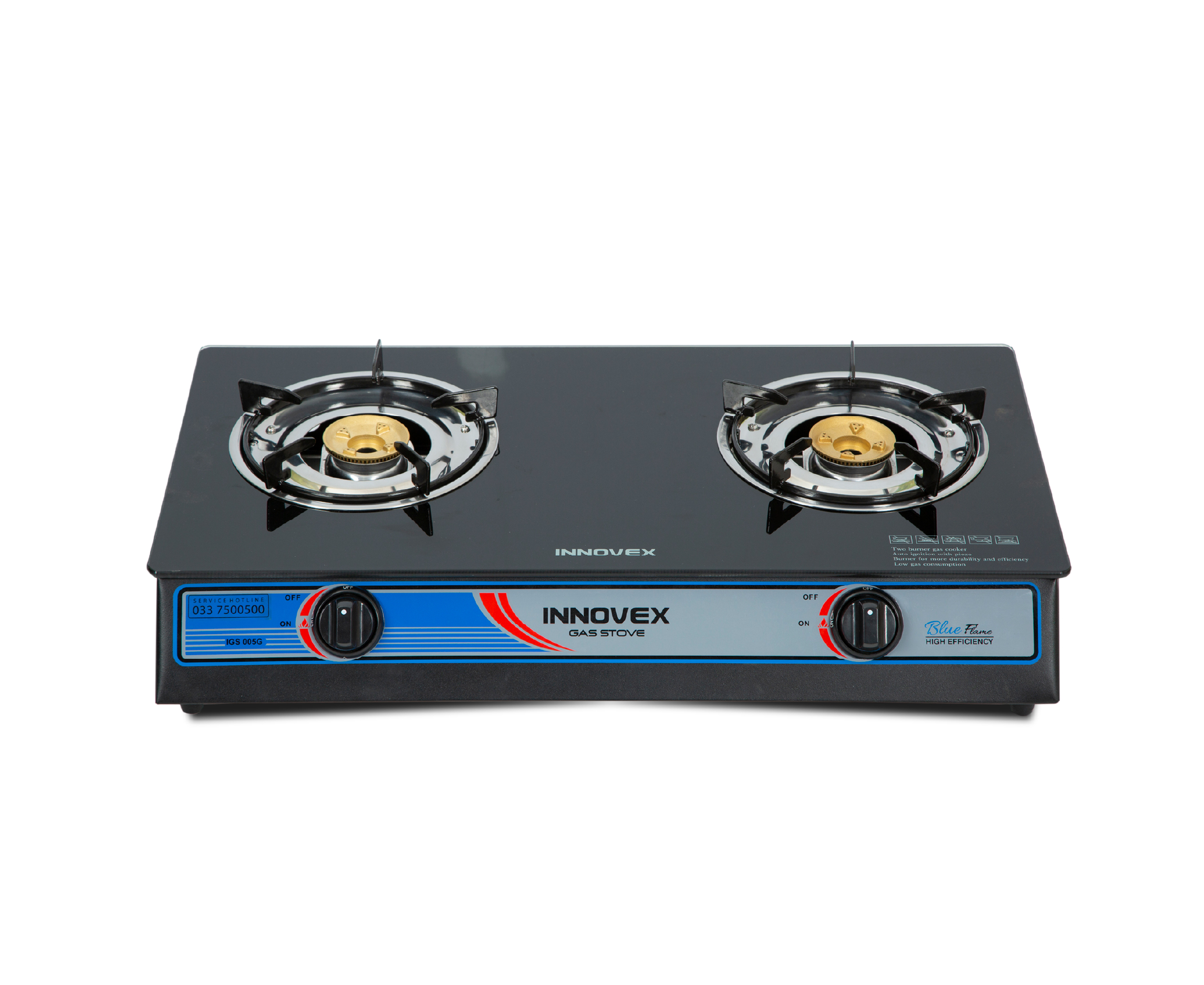 Two Burner Gas Stove - Glass Top